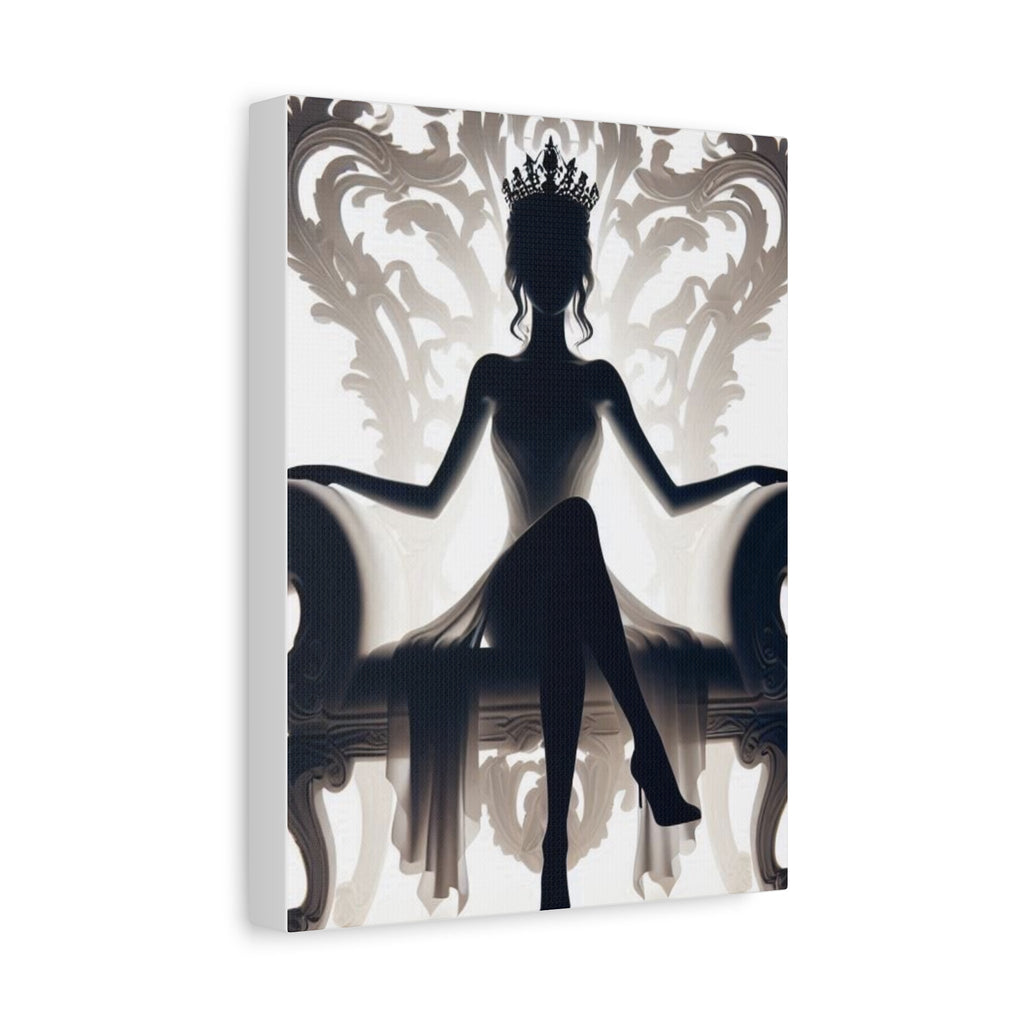 Crowned Energy CO. 8" x 10" (Vertical) / 1.25" Printify Canvas Elegant Queen Silhouette Canvas Art, Modern Wall Décor