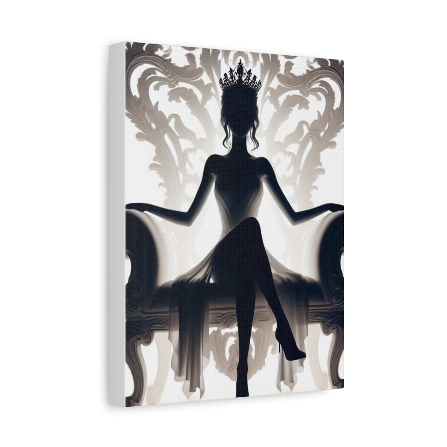 Crowned Energy CO. 8" x 10" (Vertical) / 1.25" Printify Canvas Elegant Queen Silhouette Canvas Art, Modern Wall Décor