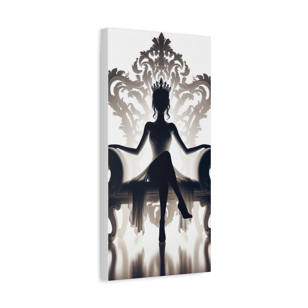Crowned Energy CO. 8" x 10" (Vertical) / 1.25" Printify Canvas Elegant Queen Silhouette Canvas Art, Modern Wall Décor