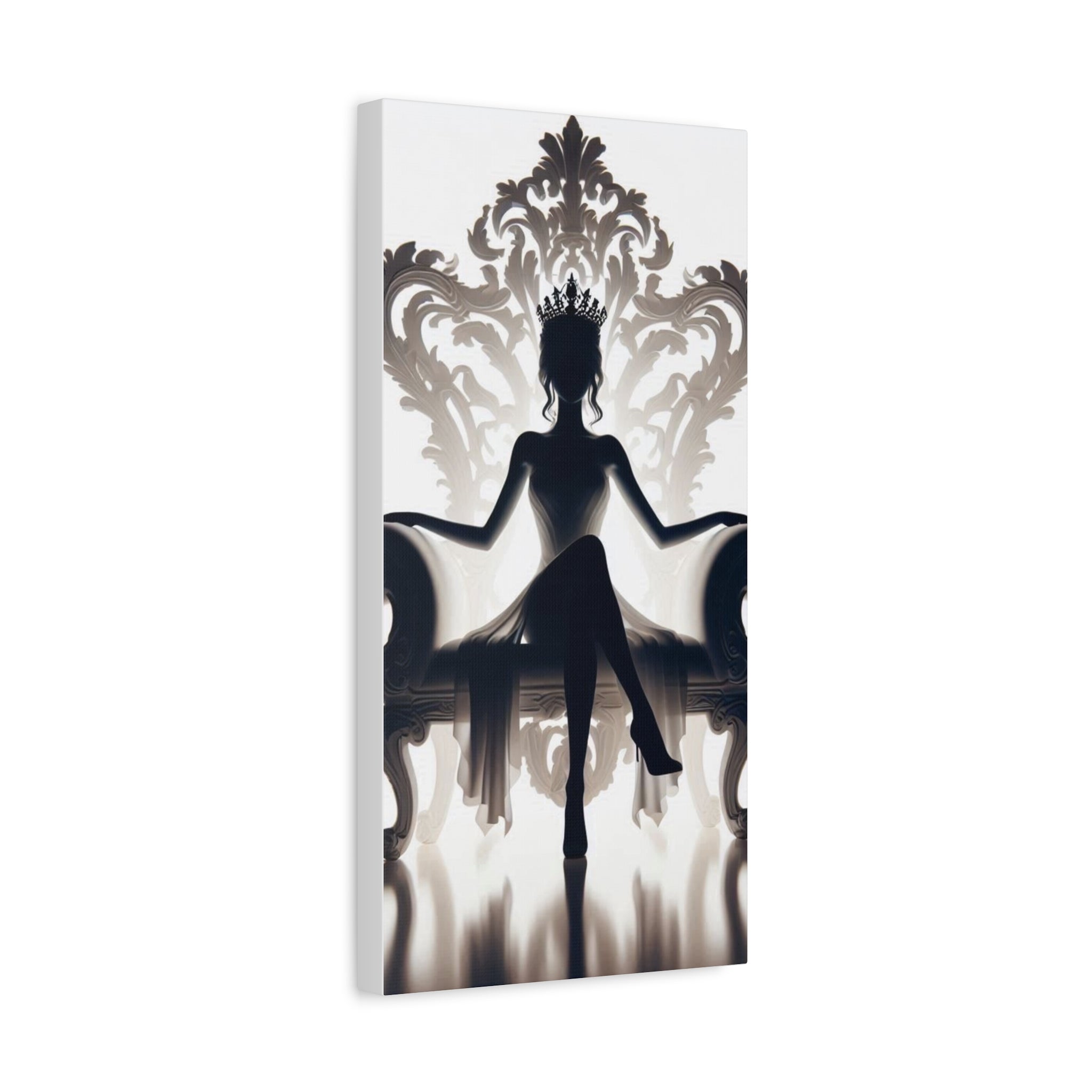 Crowned Energy CO. 8" x 10" (Vertical) / 1.25" Printify Canvas Elegant Queen Silhouette Canvas Art, Modern Wall Décor