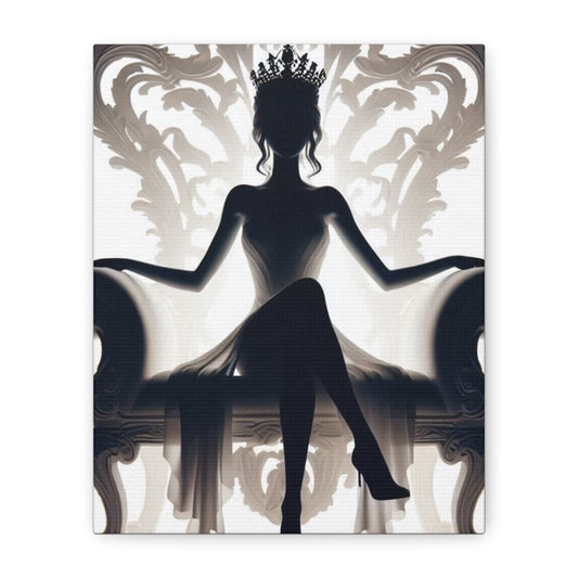Crowned Energy CO. 8" x 10" (Vertical) / 1.25" Printify Canvas Elegant Queen Silhouette Canvas Art, Modern Wall Décor