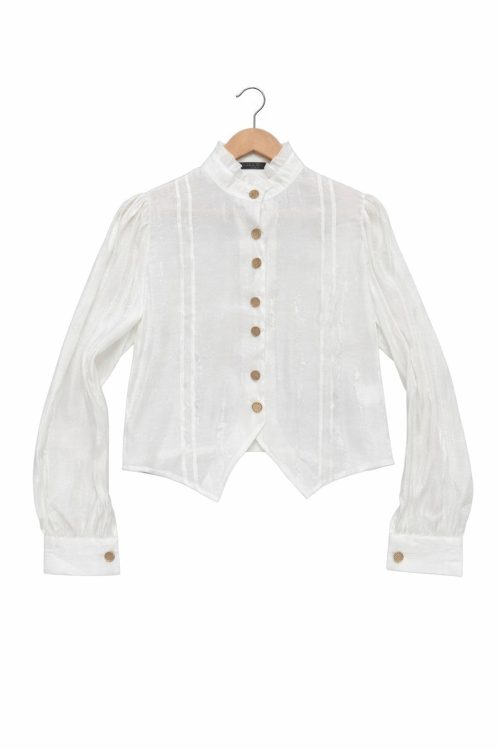 Elegant Satin - finish Victorian Button - up Top - Crowned Energy CO.