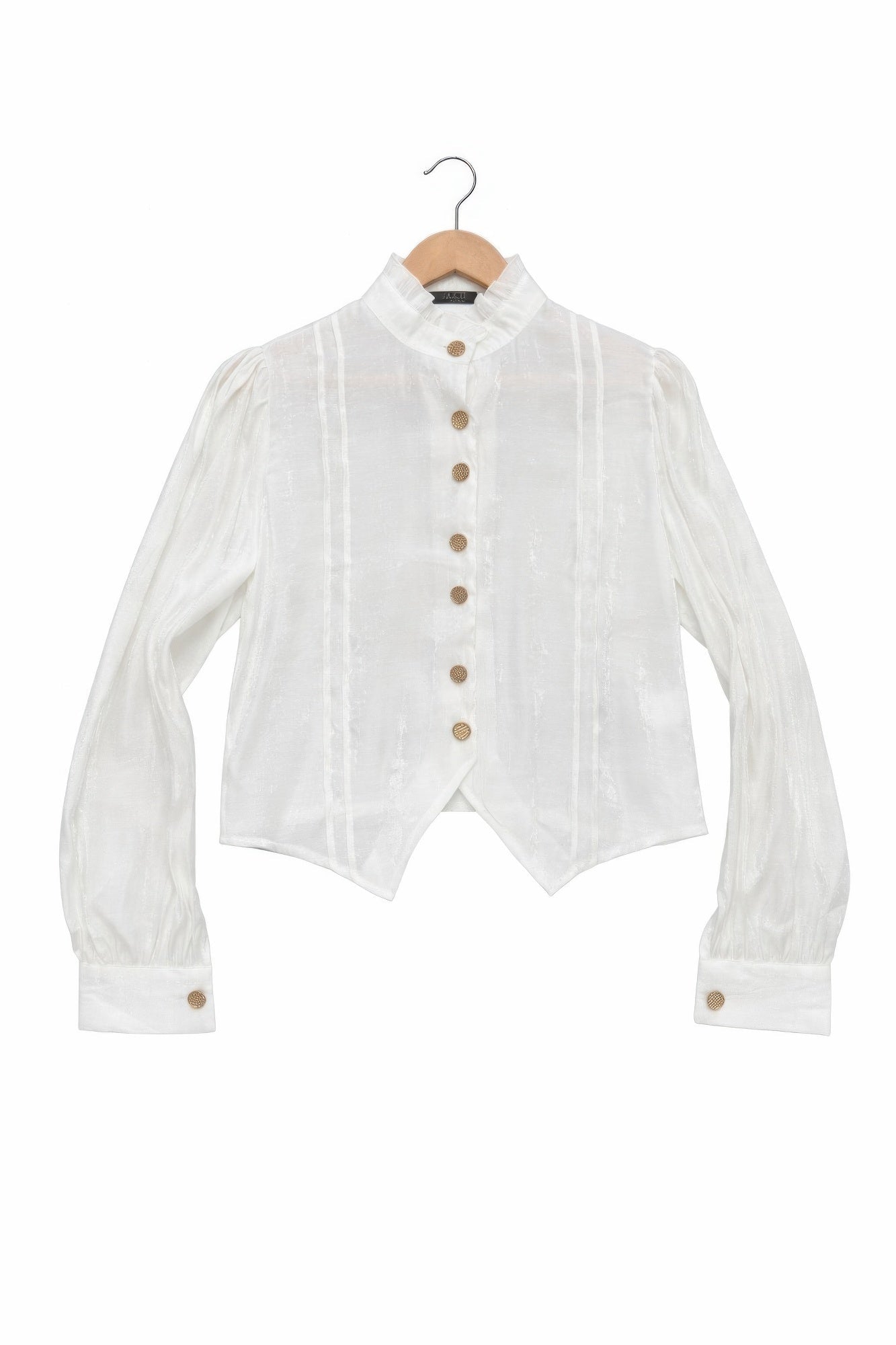 Elegant Satin - finish Victorian Button - up Top - Crowned Energy CO.