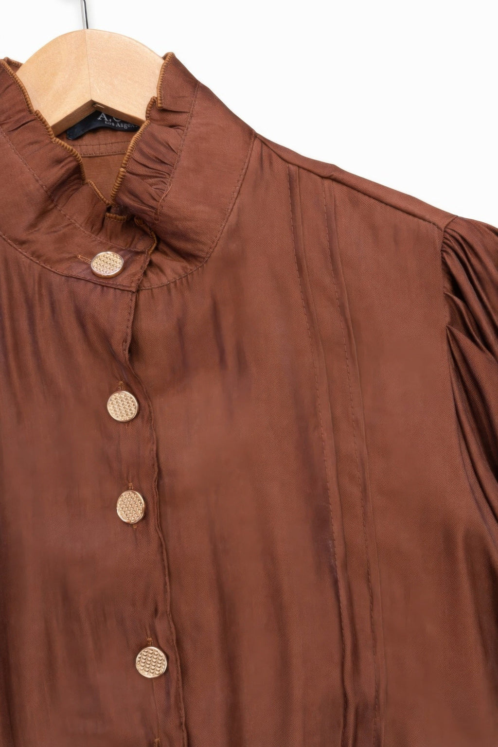 Elegant Satin - finish Victorian Button - up Top - Crowned Energy CO.