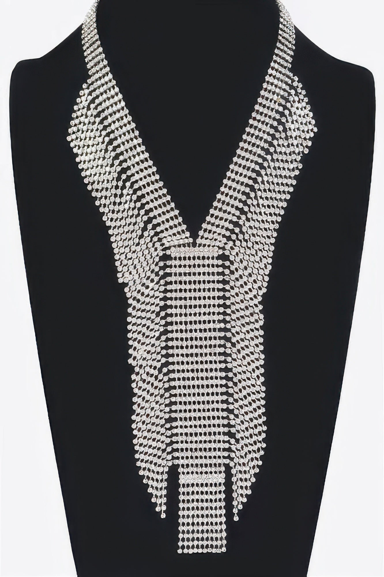 Elegant V Shape Rhinestone Choker Necklace - Crowned Energy CO.