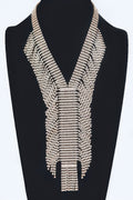 Elegant V Shape Rhinestone Choker Necklace - Crowned Energy CO.