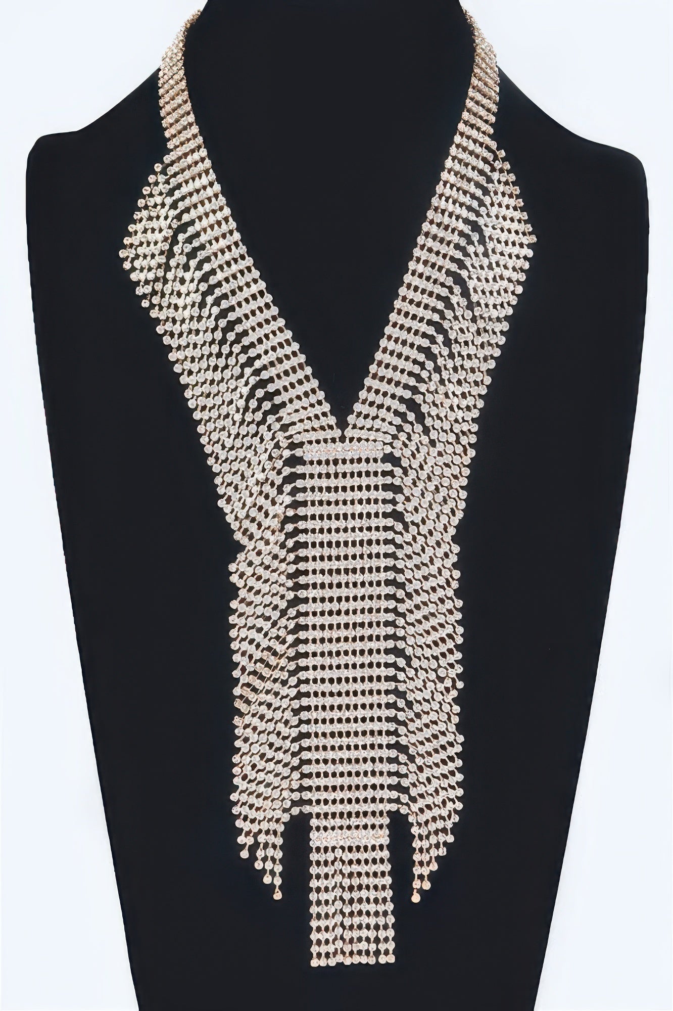 Elegant V Shape Rhinestone Choker Necklace - Crowned Energy CO.