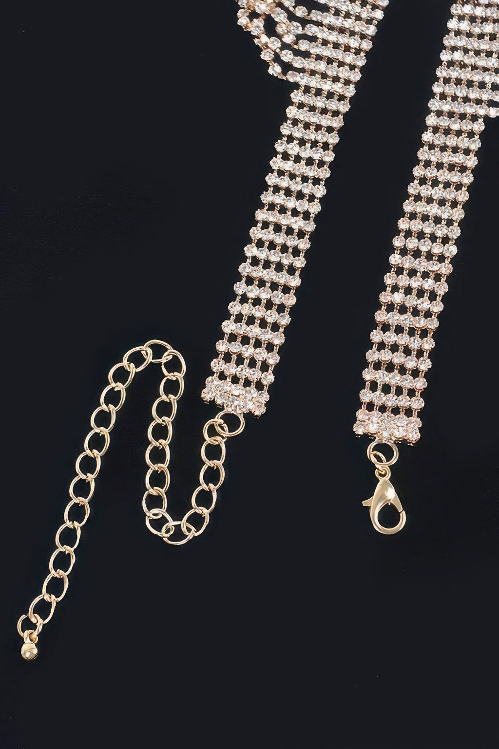 Elegant V Shape Rhinestone Choker Necklace - Crowned Energy CO.