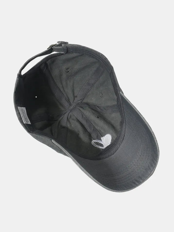 Embroidered Heart Washed Cotton Baseball Cap - Crowned Energy CO.