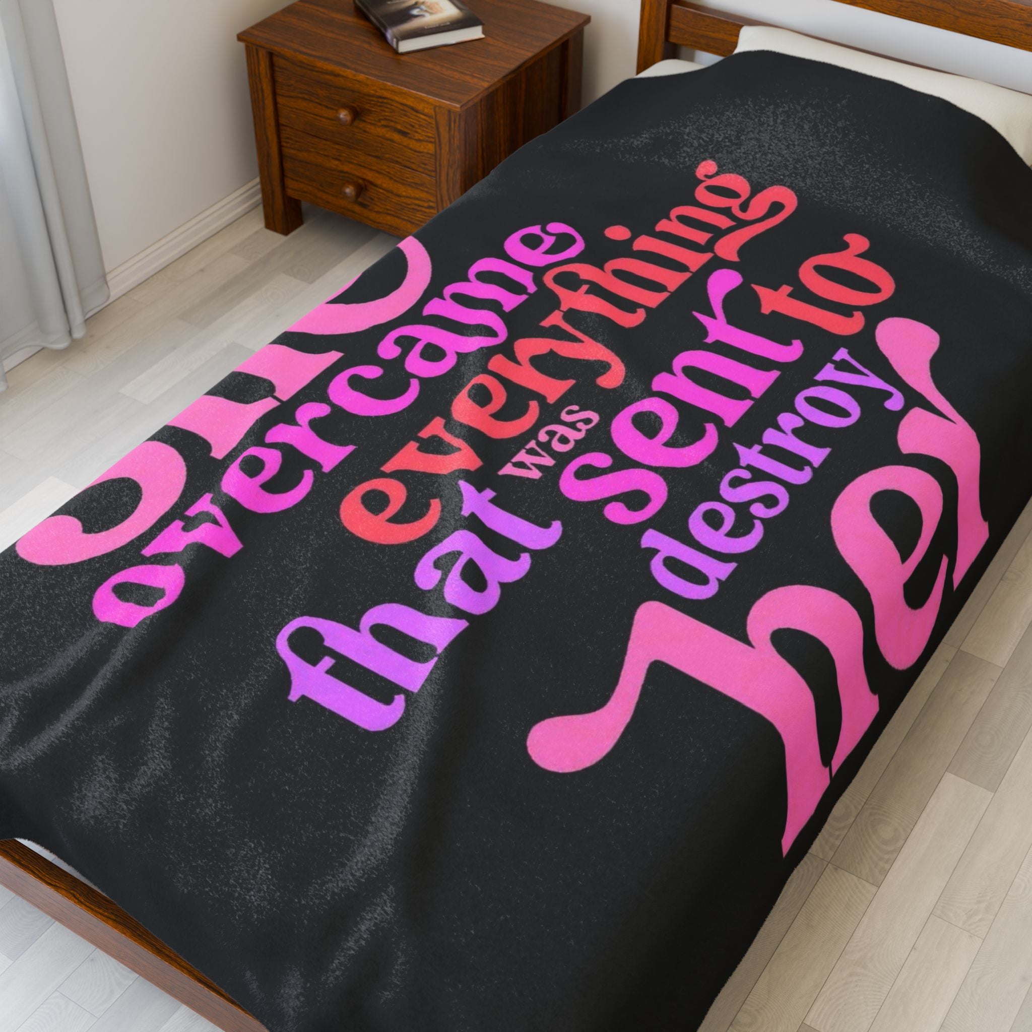 Crowned Energy CO. 50" × 60" Printify All Over Prints Empowering Velveteen Plush Blanket - Cozy Throw for Inspiration, Self-Care, Gift for Women, Affirmation Décor, Birthday, Holidays