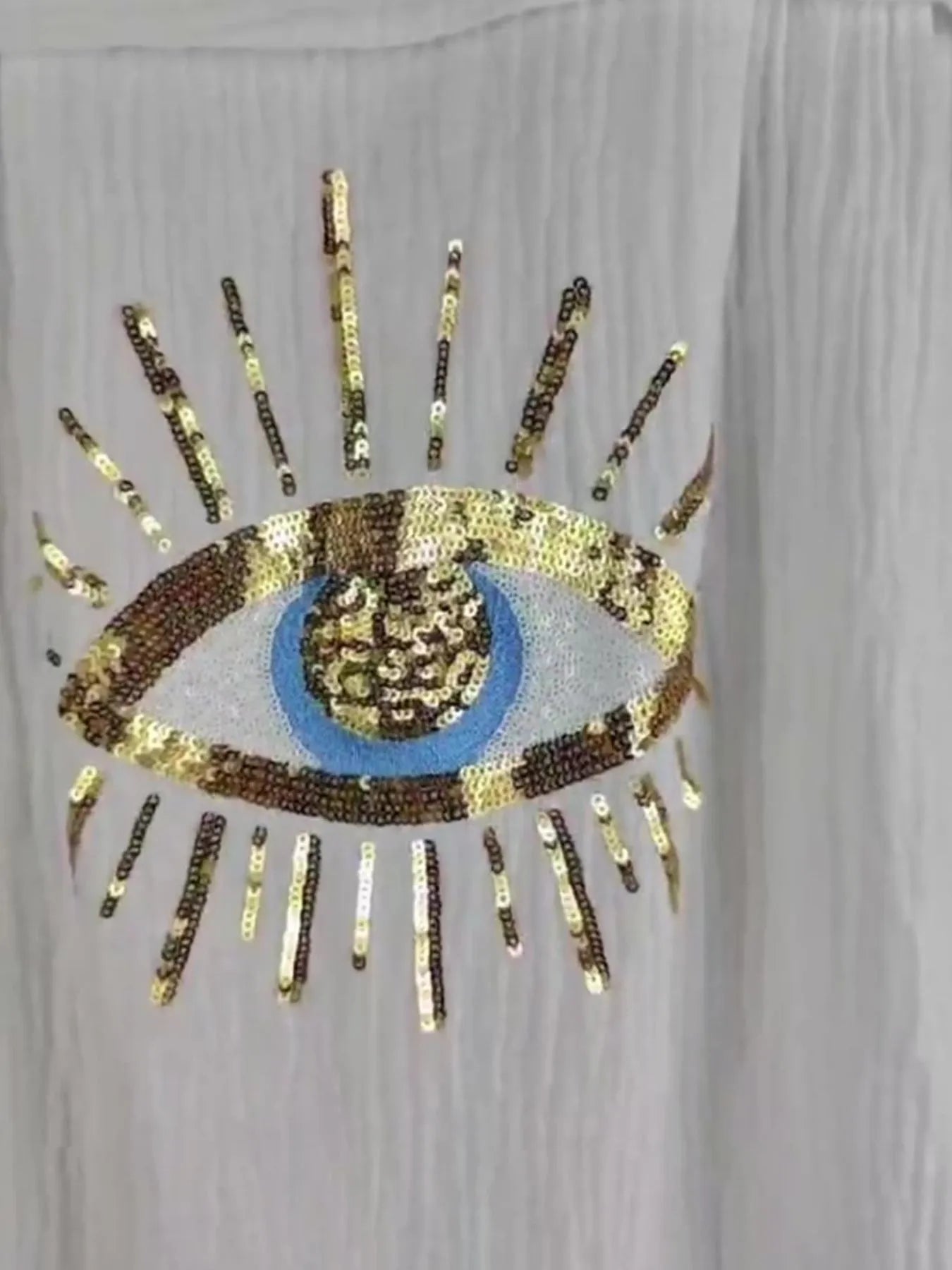 Crowned Energy CO. White / S Trendsi swim wear Evil Eye Embroidered Oversized Shirt