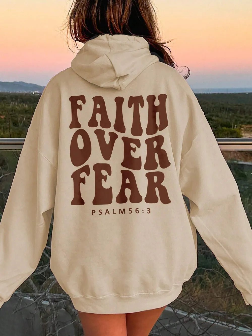 FAITH OVER FEAR Dropped Shoulder Hoodie - Crowned Energy CO.