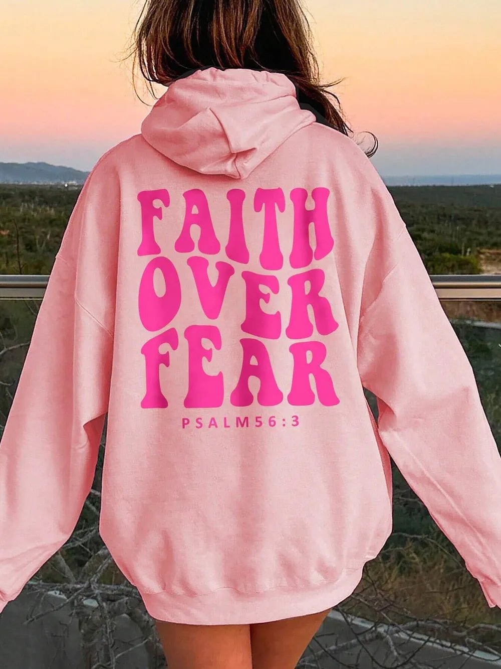 FAITH OVER FEAR Dropped Shoulder Hoodie - Crowned Energy CO.
