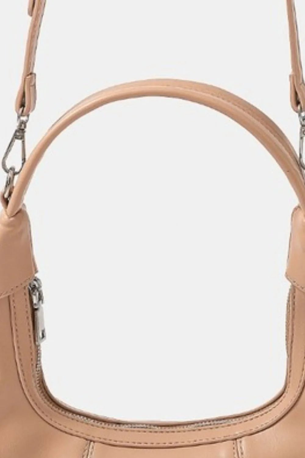 Crowned Energy CO. Pale Blush / One Size Trendsi Hand Bag Fame Faux Leather Round Multi Panel Hand Bag