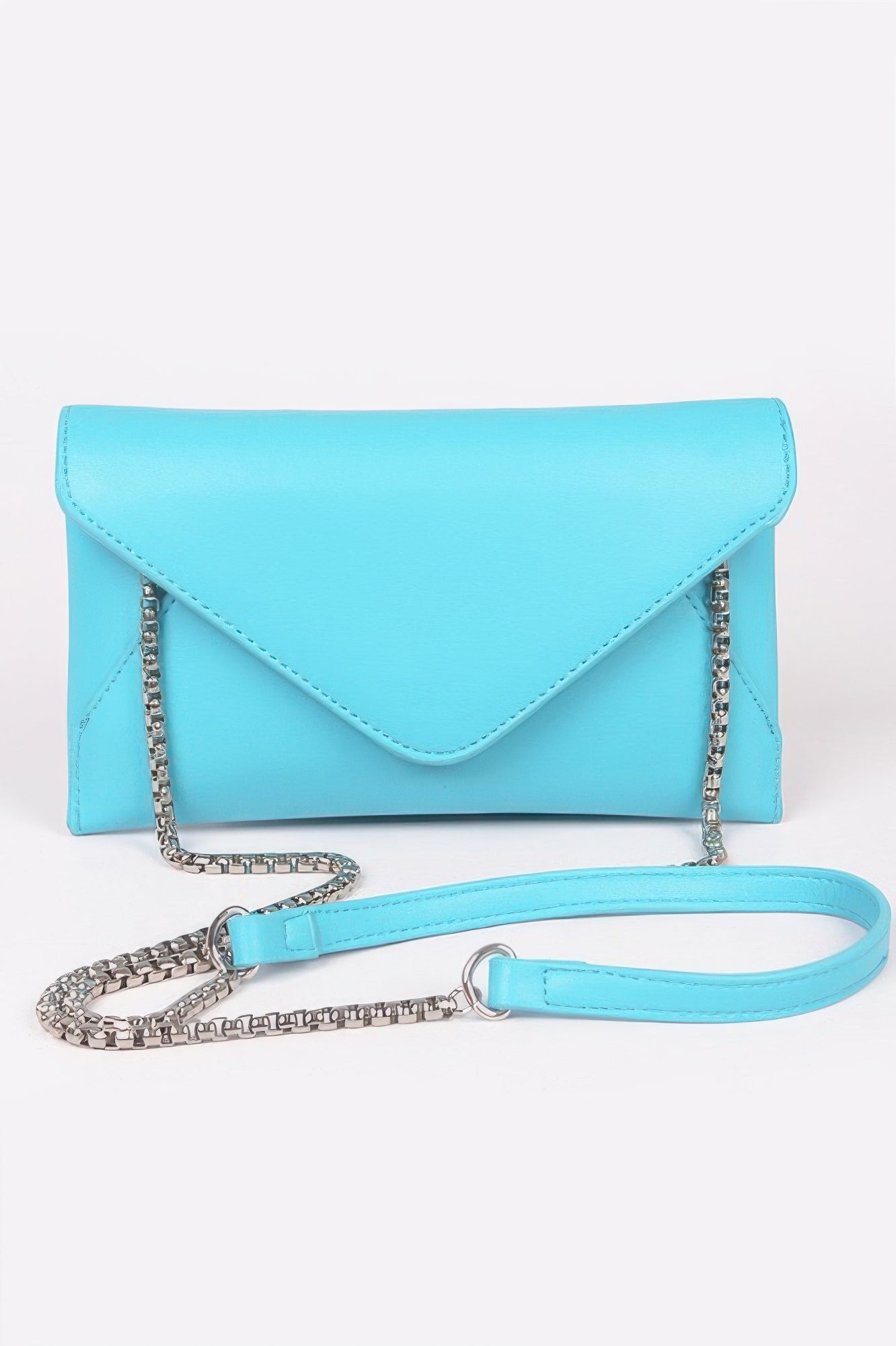 Crowned Energy CO. Turquoise HD ACCESSORIES Clutch Faux Leather Small Envelope Clutch
