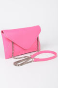 Crowned Energy CO. Fuschia HD ACCESSORIES Clutch Faux Leather Small Envelope Clutch