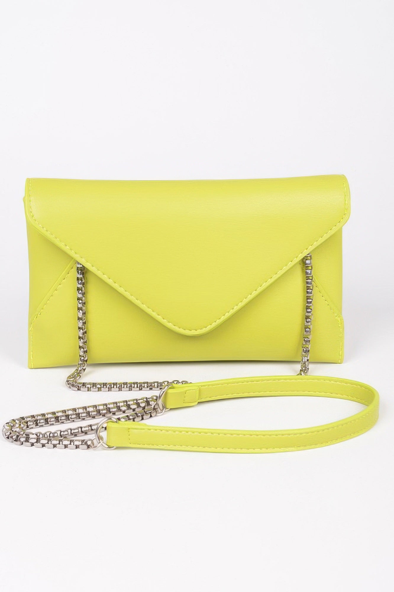 Crowned Energy CO. Lime HD ACCESSORIES Clutch Faux Leather Small Envelope Clutch