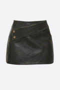 Crowned Energy CO. S CHARMING BUNNY Skirt Faux Leather Strap Mini Skirt