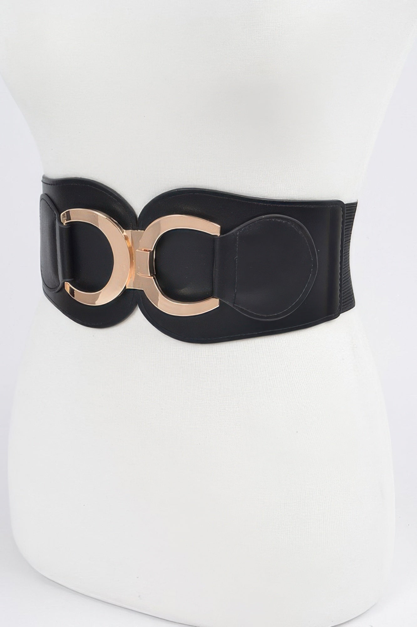 Faux Leather Wide Elastic Plus Size Belt - Crowned Energy CO.