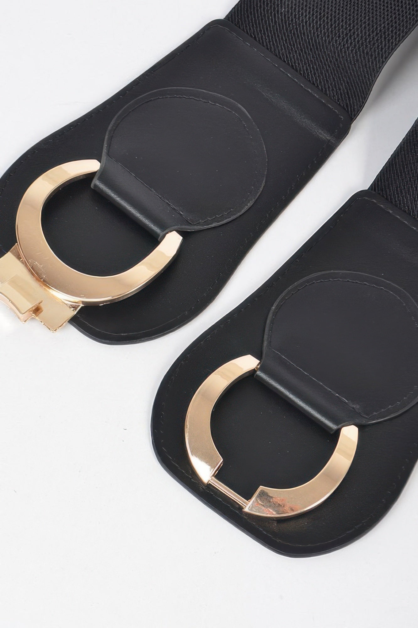 Faux Leather Wide Elastic Plus Size Belt - Crowned Energy CO.