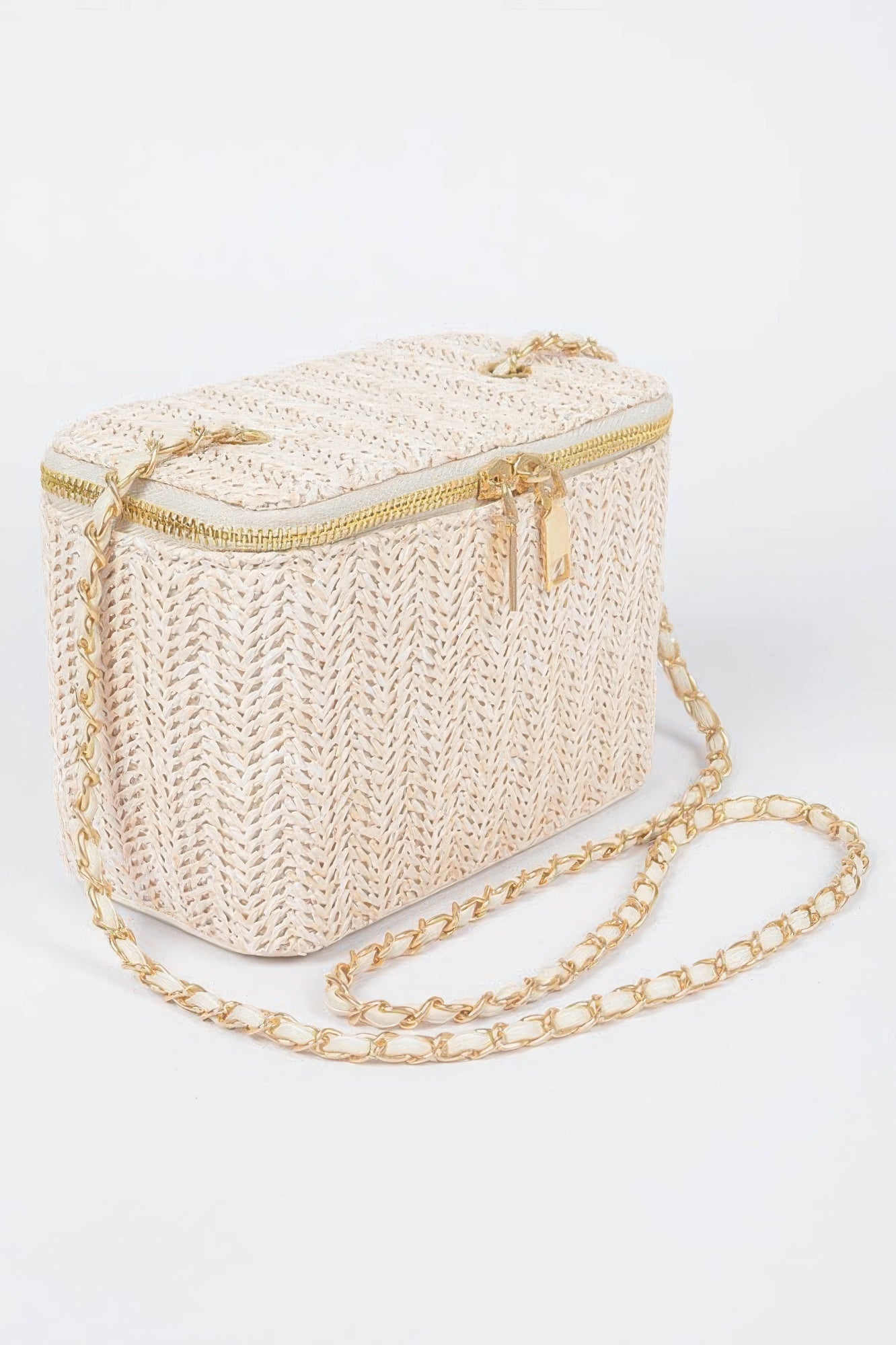 Faux Straw Cosmetic Case Bag - Crowned Energy CO.