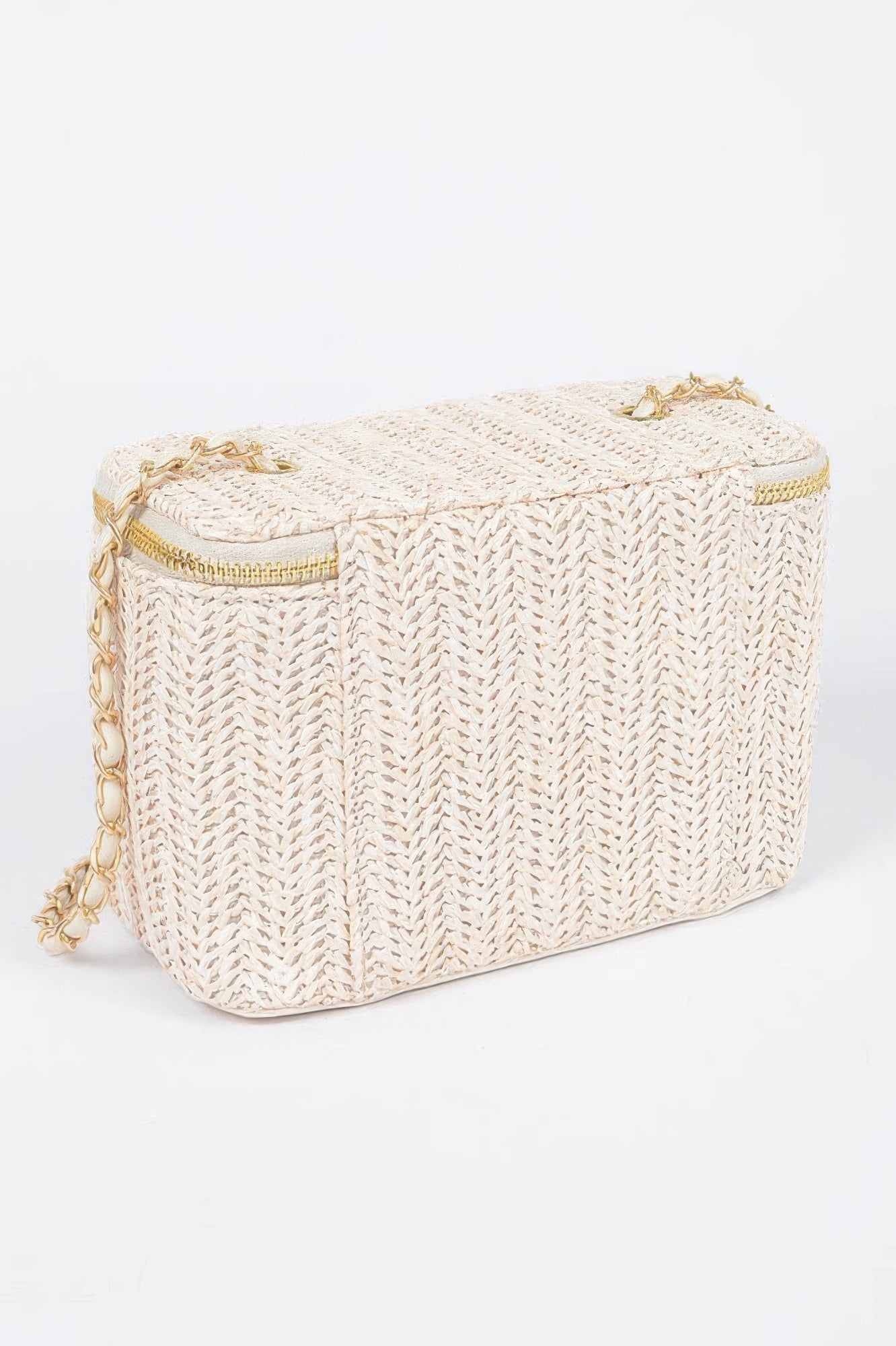 Faux Straw Cosmetic Case Bag - Crowned Energy CO.
