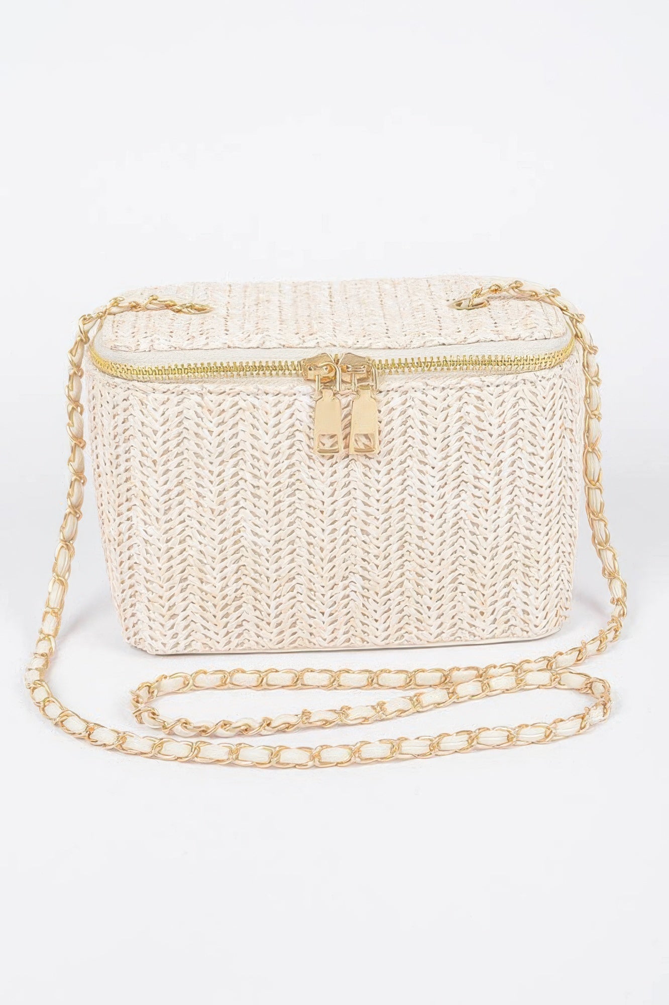 Faux Straw Cosmetic Case Bag - Crowned Energy CO.