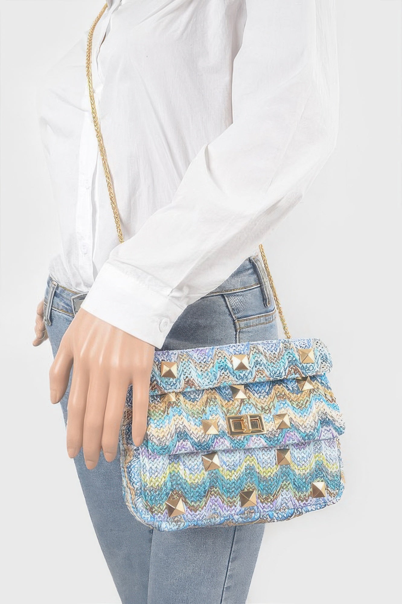 Faux Straw Flap Top Handle Bag - Crowned Energy CO.