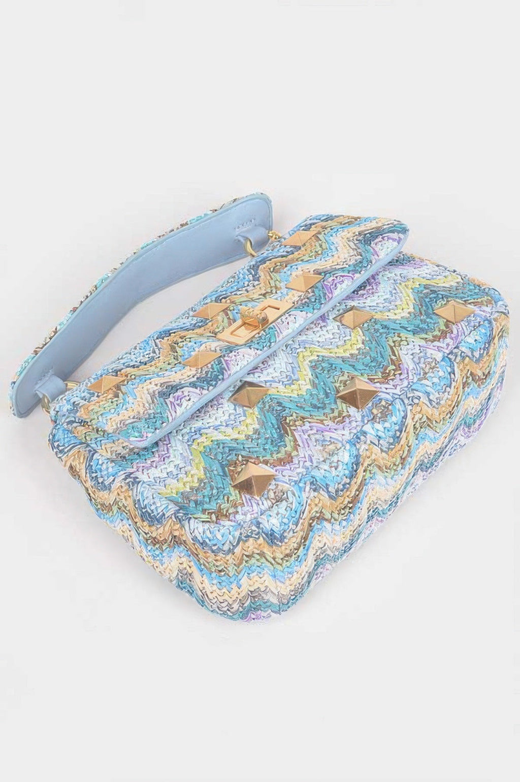 Faux Straw Flap Top Handle Bag - Crowned Energy CO.