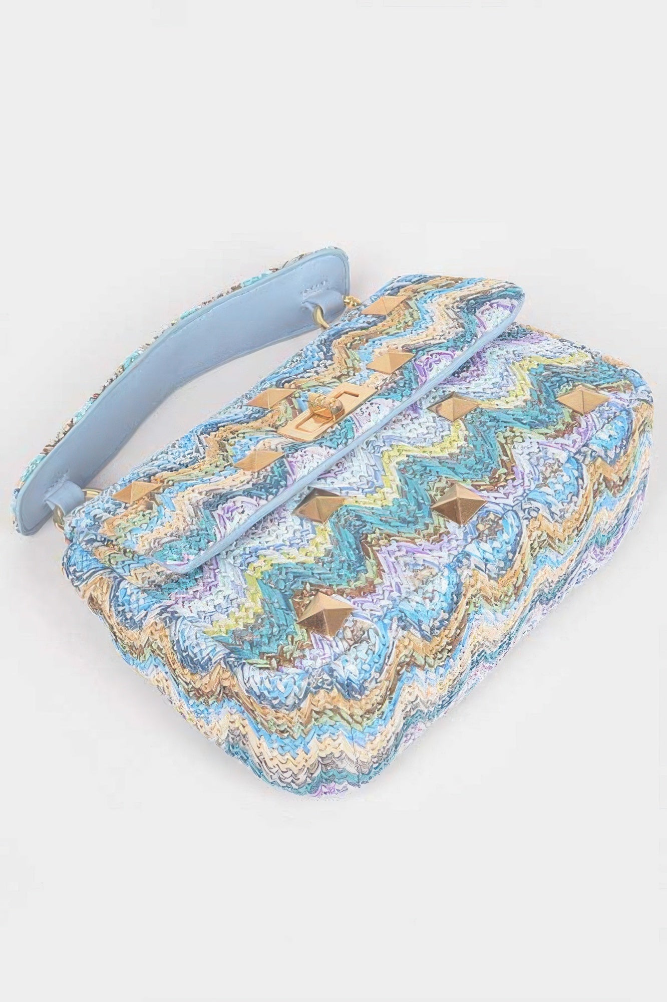Faux Straw Flap Top Handle Bag - Crowned Energy CO.