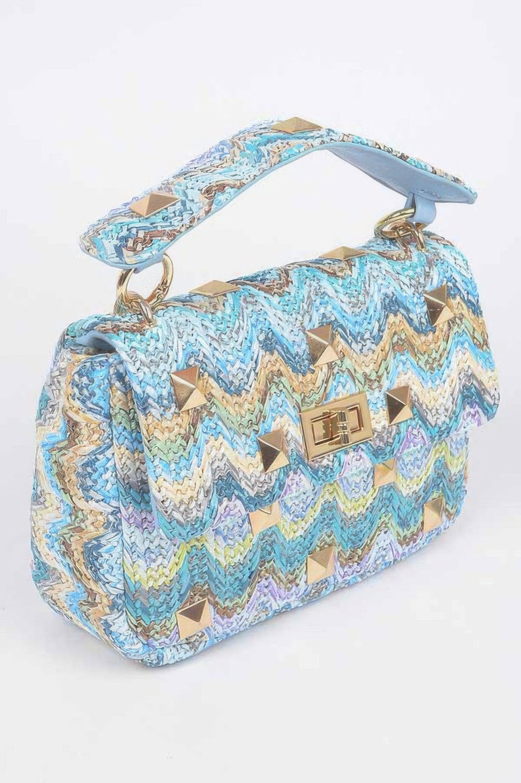 Faux Straw Flap Top Handle Bag - Crowned Energy CO.