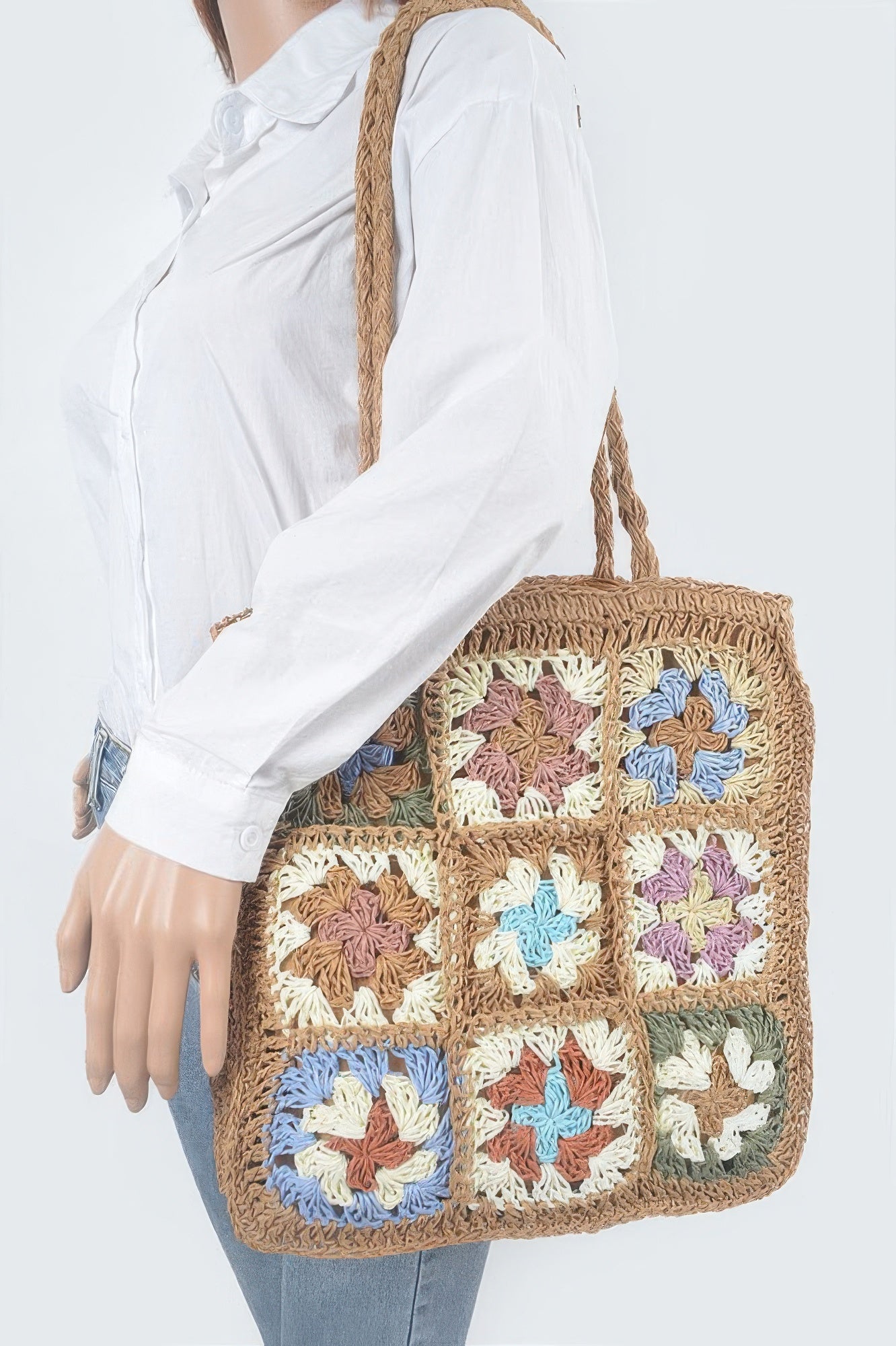 Faux Straw Tote Bag - Crowned Energy CO.
