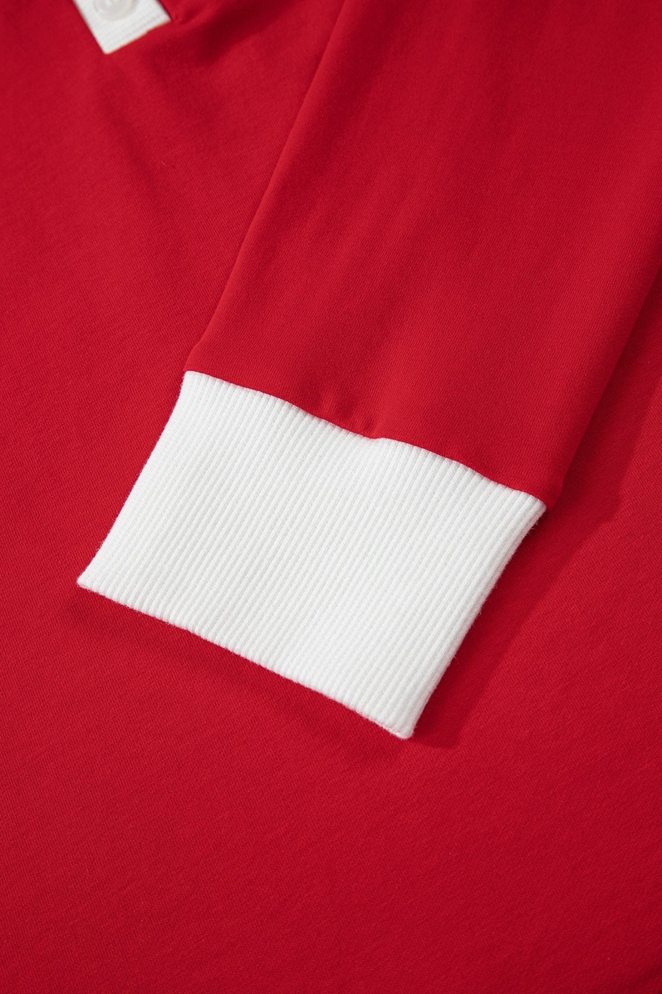 Fiery Red Contrast Trim Button V Neck Ribbon Bow Knot Waist 2pcs Lounge Pant Set - Crowned Energy CO.