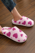 Fiery Red Valentines Heart Shape Winter Fuzzy Slippers - Crowned Energy CO.