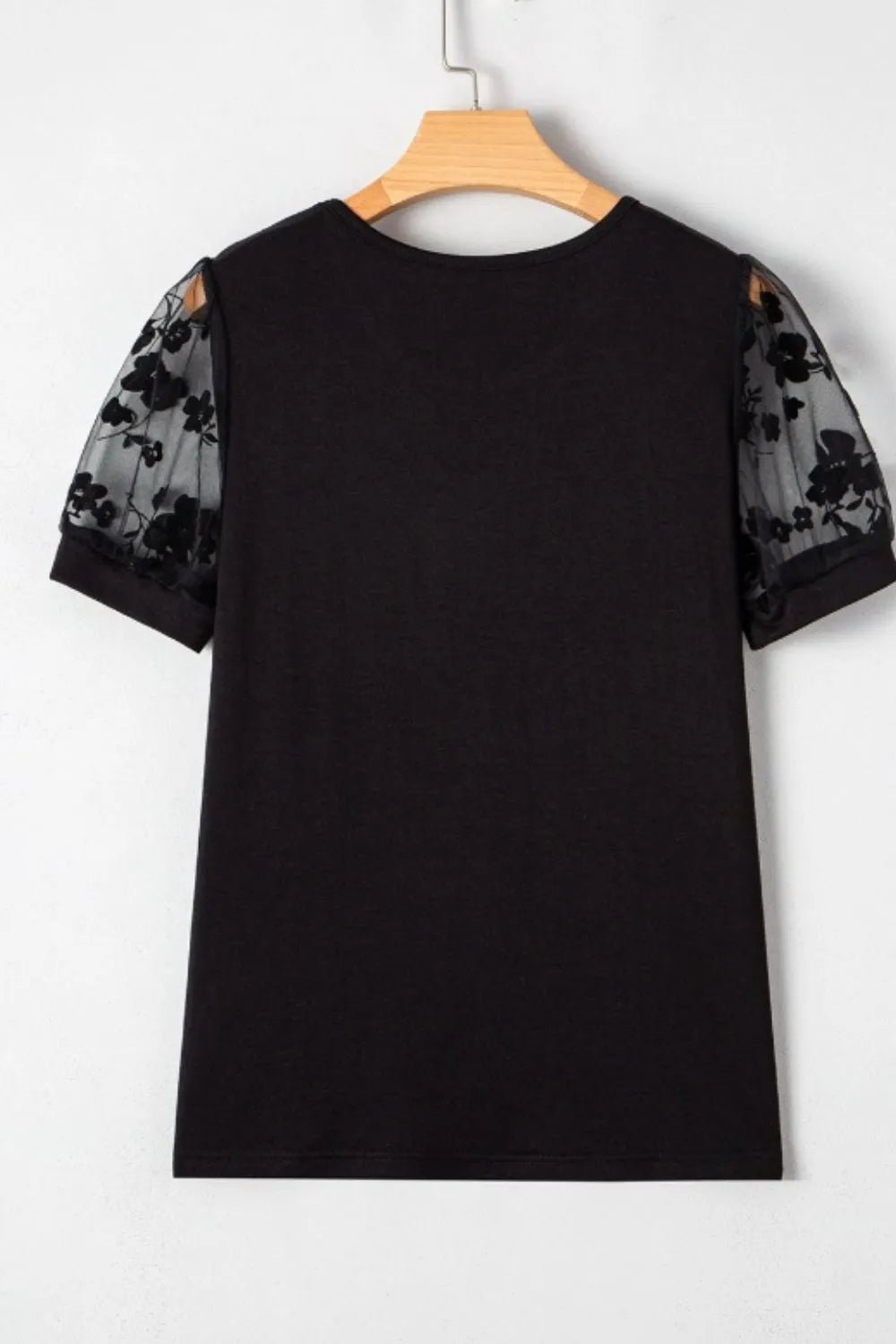 Flora Lace Patchwork Crew Neck Top - Crowned Energy CO.