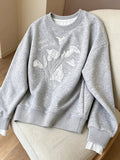 Floral Crew Neck Sweatshirt - Crowned Energy CO.