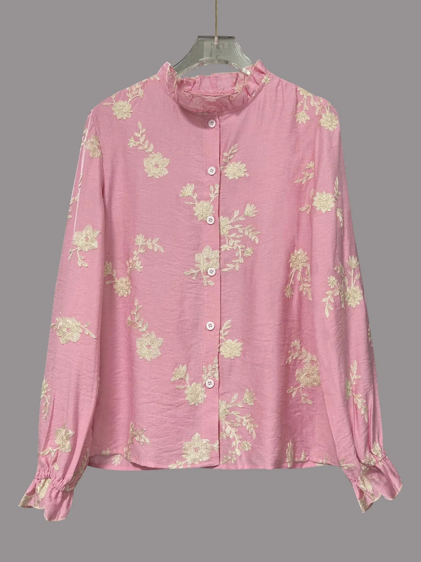Flower Button Up Long Sleeve Shirt - Crowned Energy CO.