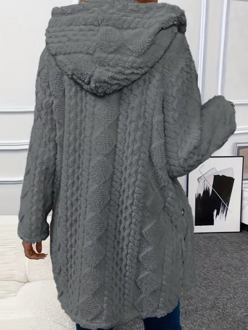 Full Size Button - Down Hooded Outerwear Plus Size - Crowned Energy CO.