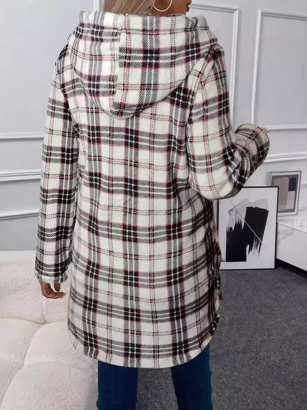 Full Size Button - Down Hooded Outerwear Plus Size - Crowned Energy CO.