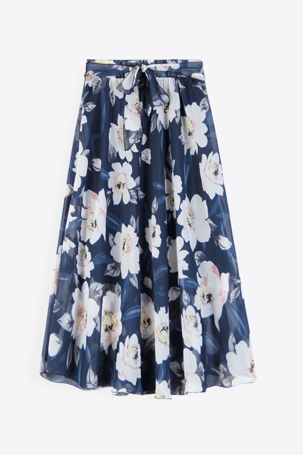 Full Size Floral Tie - Waist Skirt - Crowned Energy CO.