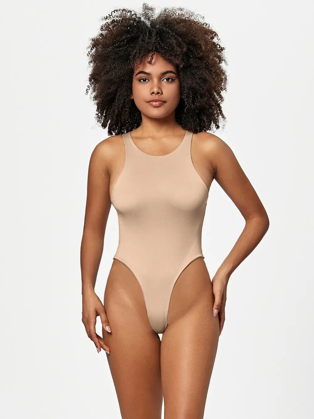 Full Size Round Neck Wide Strap Bodysuit - Crowned Energy CO.