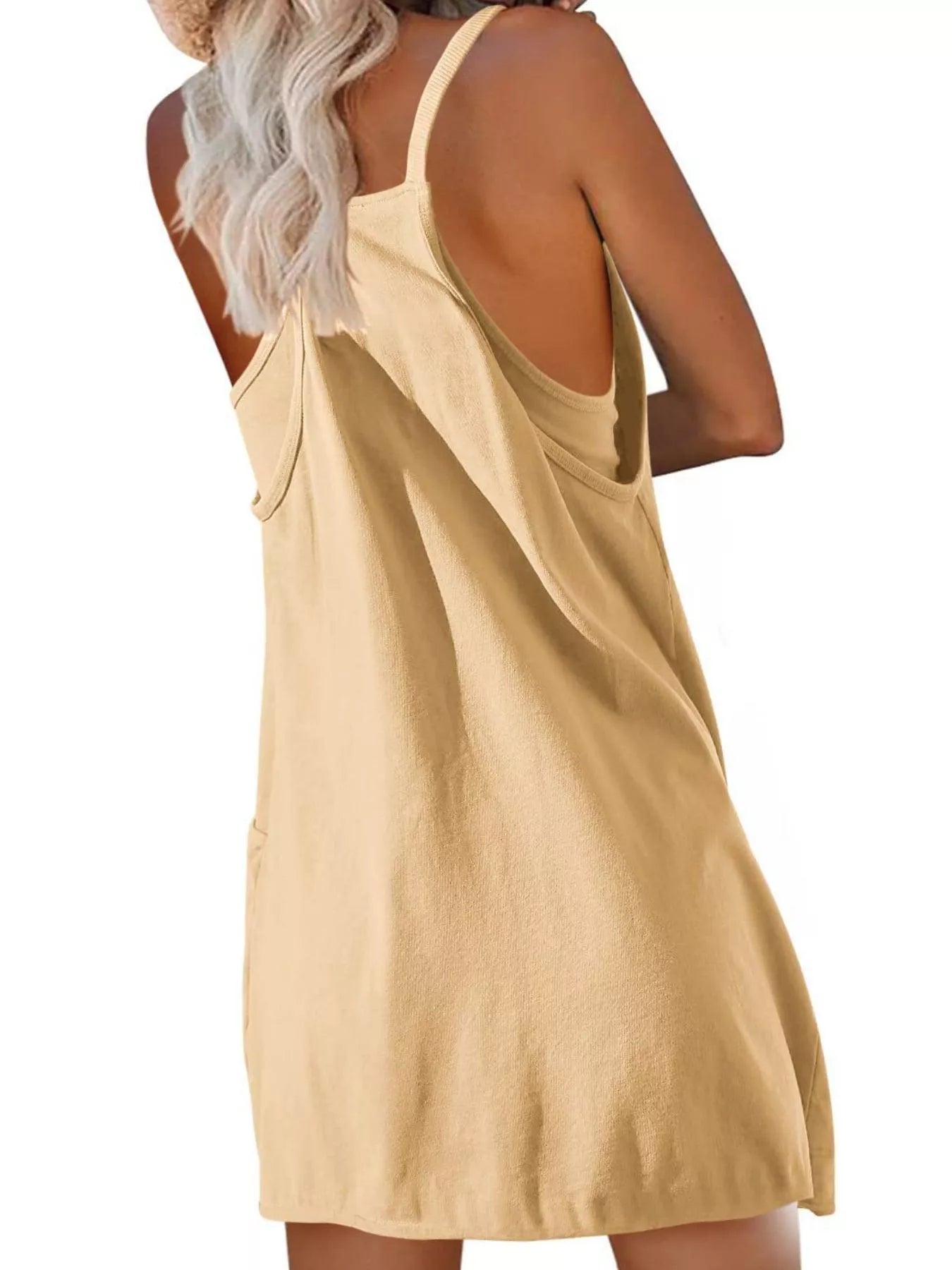 Full Size Scoop Neck Cami Dress and Shorts Plus Size - Goddess Vibes