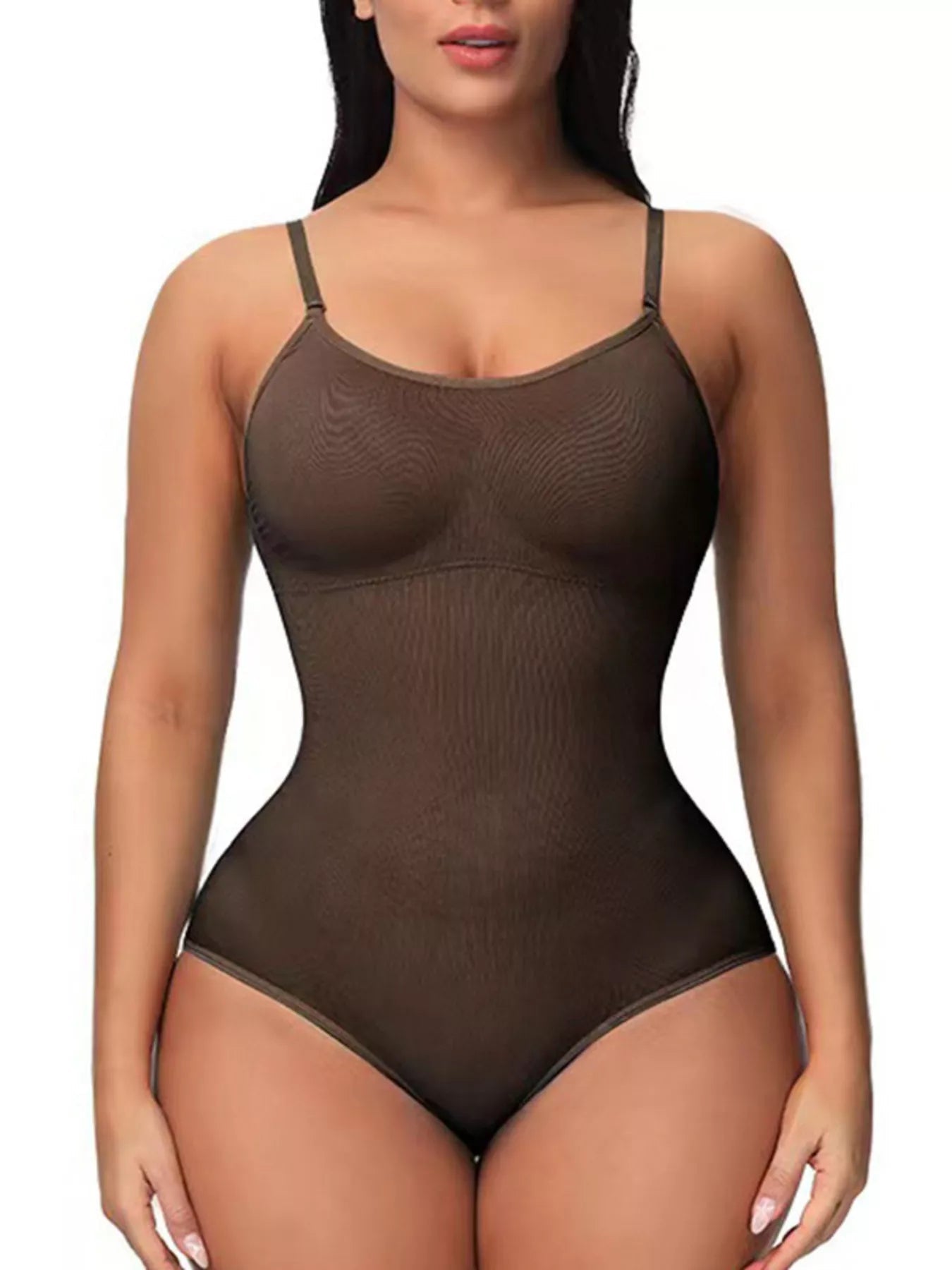 Full Size Seamless Scoop Neck Shaping Bodysuit Plus Size - Crowned Energy CO.