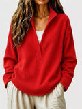 Full Size Waffle Knit Dropped Shoulder Sweatshirt Plus Size - Crowned Energy CO.