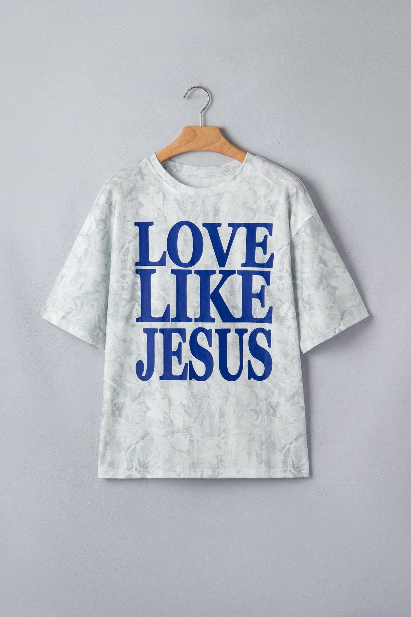 Gray Love Like Jesus Camouflage Oversized T Shirt - Crowned Energy CO.