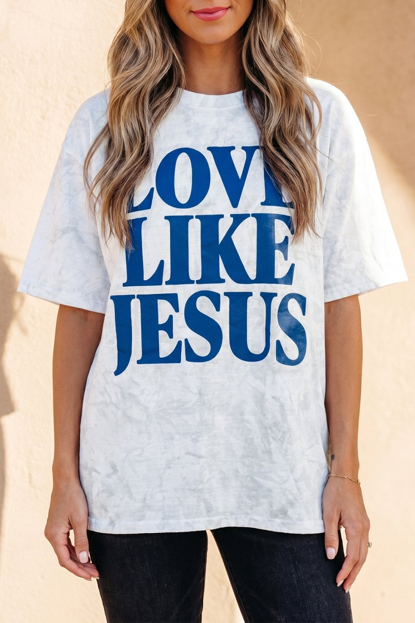 Gray Love Like Jesus Camouflage Oversized T Shirt - Crowned Energy CO.