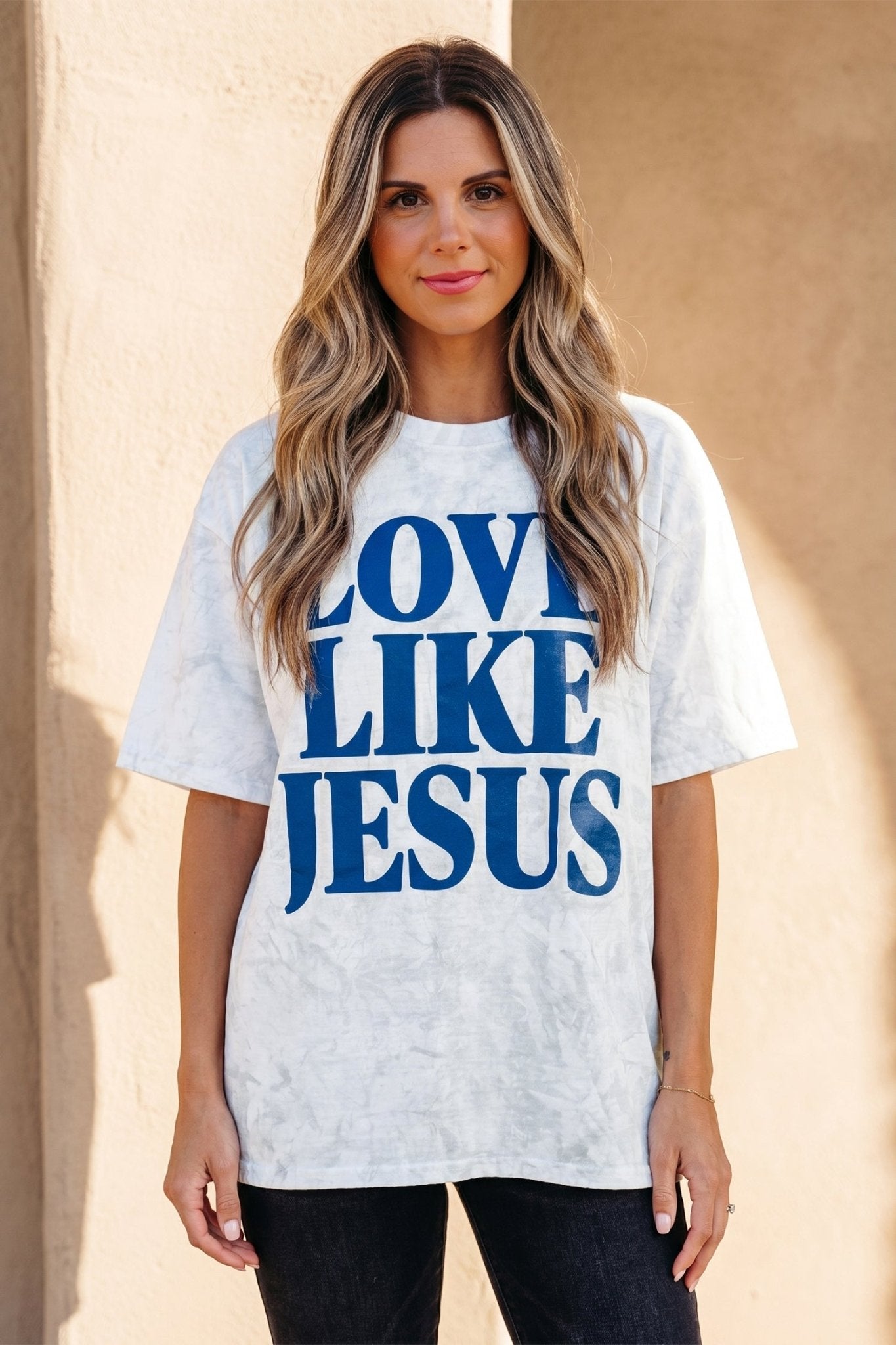 Gray Love Like Jesus Camouflage Oversized T Shirt - Crowned Energy CO.