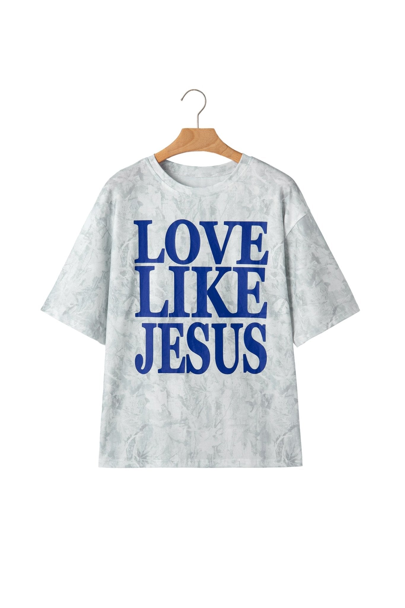 Gray Love Like Jesus Camouflage Oversized T Shirt - Crowned Energy CO.