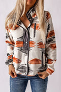 Gray Western Aztec Snap Buttoned Fleece Jacket - Crowned Energy CO.