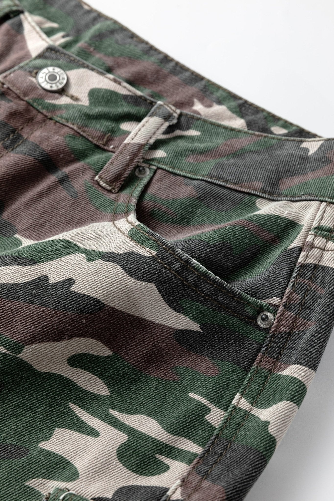 Green Camo Cargo Wide Leg Pants - Crowned Energy CO.